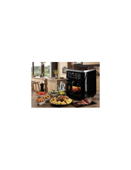 Ariete 4636 Friggitrice ad Aria, Funzione Vapore, Grill, 1700W, 10 Funzioni, Cestello Trasparente, Timer, Nero