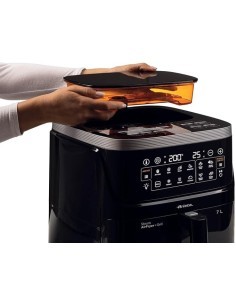 Ariete 4636 Friggitrice ad Aria, Funzione Vapore, Grill, 1700W, 10 Funzioni, Cestello Trasparente, Timer, Nero