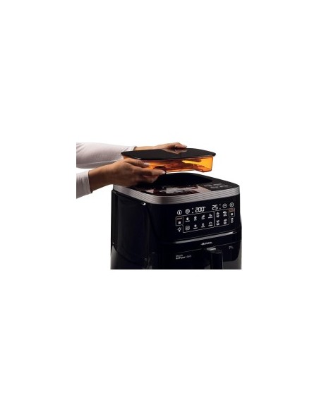 Ariete 4636 Friggitrice ad Aria, Funzione Vapore, Grill, 1700W, 10 Funzioni, Cestello Trasparente, Timer, Nero