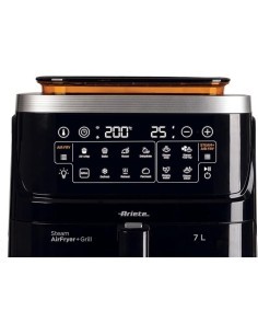 Ariete 4636 Friggitrice ad Aria, Funzione Vapore, Grill, 1700W, 10 Funzioni, Cestello Trasparente, Timer, Nero