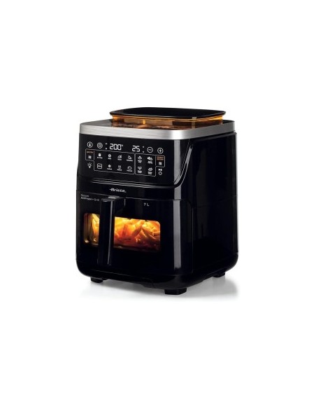 Ariete 4636 Friggitrice ad Aria, Funzione Vapore, Grill, 1700W, 10 Funzioni, Cestello Trasparente, Timer, Nero