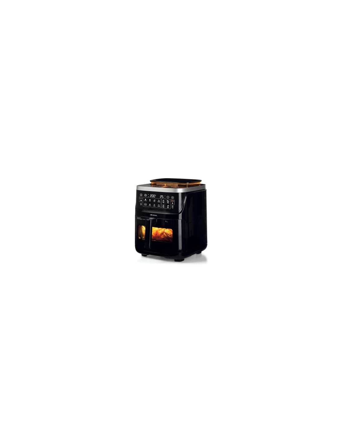 Ariete 4636 Friggitrice ad Aria, Funzione Vapore, Grill, 1700W, 10 Funzioni, Cestello Trasparente, Timer, Nero