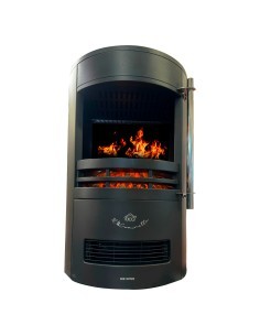 Stufa Elettrica, Camino a Pavimento 2000W, Effetto Fiamma LED Regolabile, Termostato Integrato, Timer, 64,5x41x41 cm