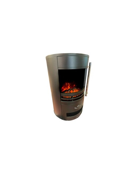 Stufa Elettrica, Camino a Pavimento 2000W, Effetto Fiamma LED Regolabile, Termostato Integrato, Timer, 64,5x41x41 cm