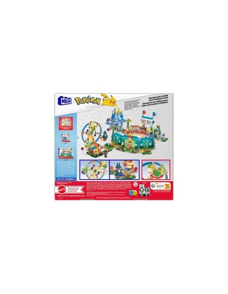 MEGA POKÉMON HXF80, RUOTA PANORAMICA, SET COSTRUZIONI CON PIKACHU, PANCHAM E POKÉ BALL, GIOCO BAMBINI +6 ANNI