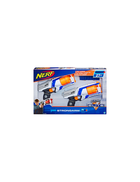 NERF B8995 STRONGARM DUAL PACK, 2 BLASTER LANCIA DARDI, GIOCO BAMBINI +8 ANNI