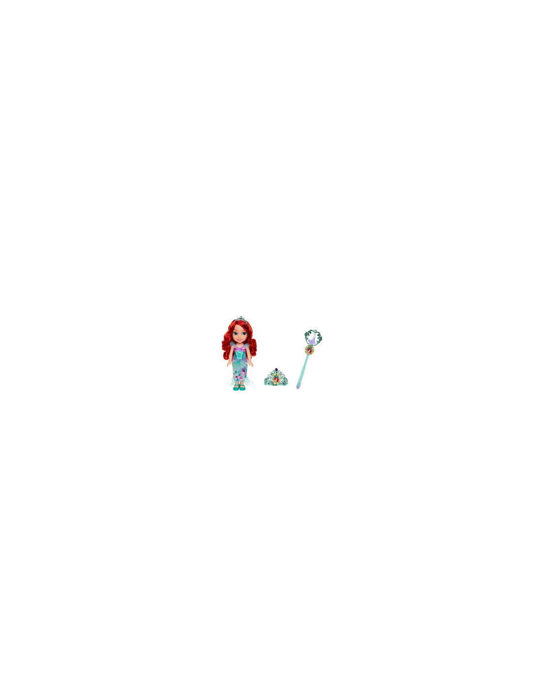 PRINCESS 21338 ARIEL, BAMBOLA CON ACCESSORI, GIOCATTOLO DISNEY, BAMBINA 3+, CAPELLI ROSSI, CODA SIRENA