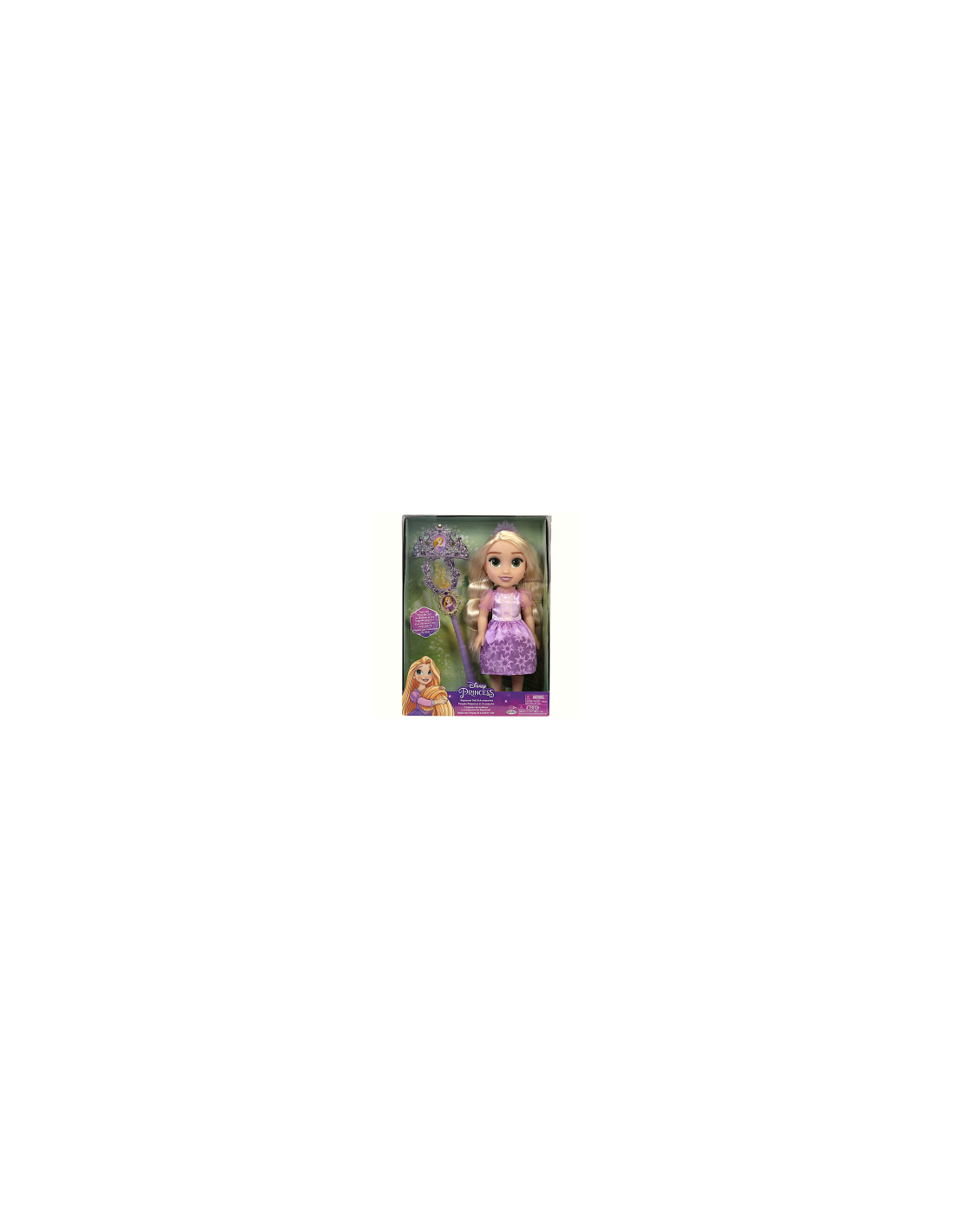 PRINCESS 213414 RAPUNZEL, BAMBOLA CON ACCESSORI, GIOCATTOLO DISNEY, VESTITO VIOLA, CAPELLI LUNGHI, BAMBINA 3+