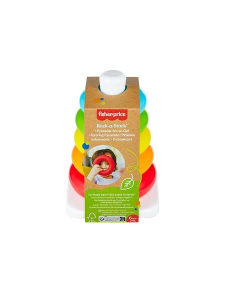 FISHER-PRICE GKD51 PIRAMIDE 5 ANELLI COLORATI CON BASE OSCILLANTE, GIOCATTOLO EDUCATIVO 6+ MESI