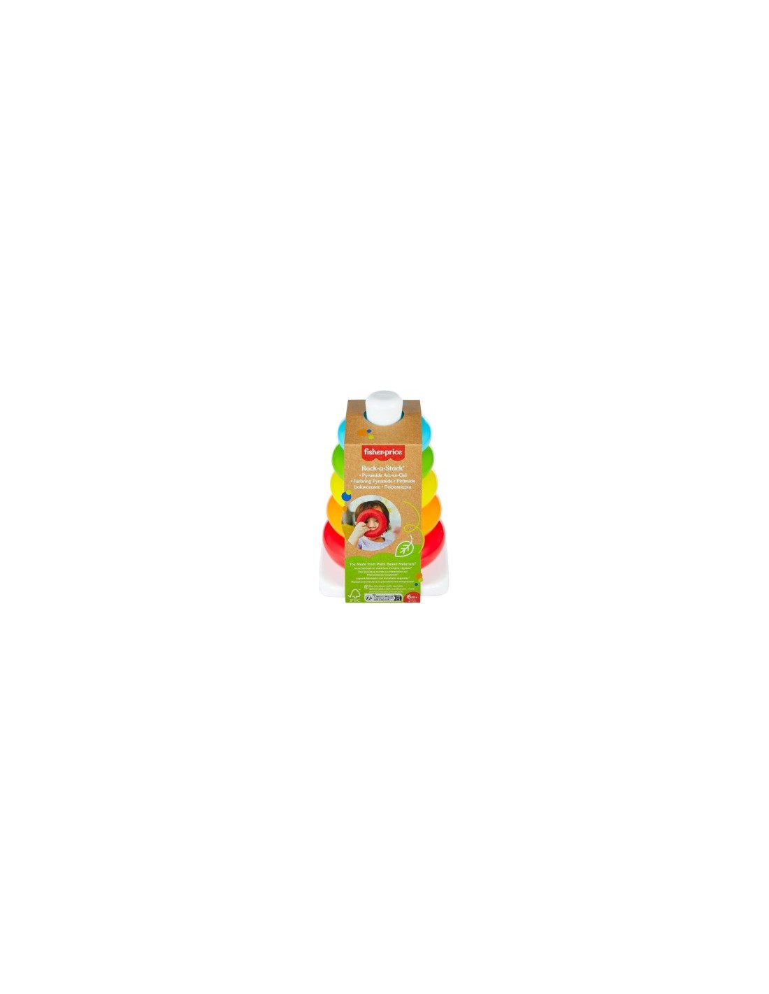 FISHER-PRICE GKD51 PIRAMIDE 5 ANELLI COLORATI CON BASE OSCILLANTE, GIOCATTOLO EDUCATIVO 6+ MESI