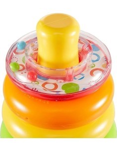 FISHER-PRICE GKD51 PIRAMIDE 5 ANELLI COLORATI CON BASE OSCILLANTE, GIOCATTOLO EDUCATIVO 6+ MESI