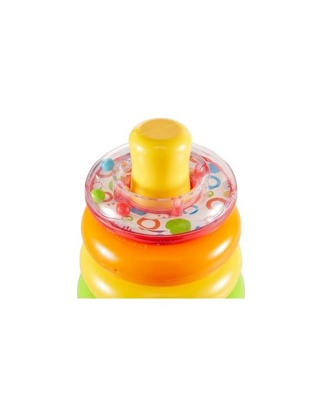 FISHER-PRICE GKD51 PIRAMIDE 5 ANELLI COLORATI CON BASE OSCILLANTE, GIOCATTOLO EDUCATIVO 6+ MESI