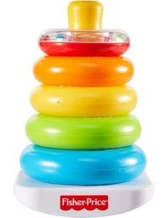 FISHER-PRICE GKD51 PIRAMIDE 5 ANELLI COLORATI CON BASE OSCILLANTE, GIOCATTOLO EDUCATIVO 6+ MESI
