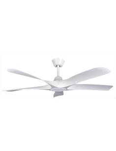 Ventilatore da soffitto, 5 pale bianche, diametro 142 cm, luce LED, con telecomando, timer, 72W
