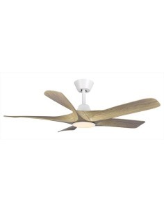 DCG ELTRONIC Ventilatore da soffitto, 5 pale legno, 72W, con lampada, timer, telecomando