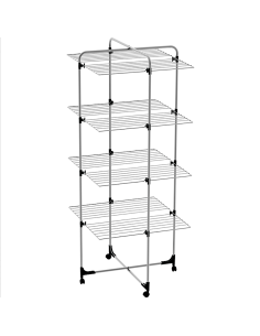 Stendibiancheria a torre, 4 piani, 40 metri, acciaio antiruggine, con ruote, 70x156x70 cm, Colombo ST194/4 Silver