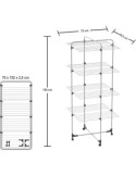 Stendibiancheria a torre, 4 piani, 40 metri, acciaio antiruggine, con ruote, 70x156x70 cm, Colombo ST194/4 Silver