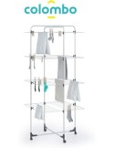 Stendibiancheria a torre, 4 piani, 40 metri, acciaio antiruggine, con ruote, 70x156x70 cm, Colombo ST194/4 Silver