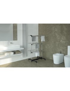 Stendibiancheria verticale, 3 piani, 40 metri, modulabile, acciaio e alluminio, silver, Colombo