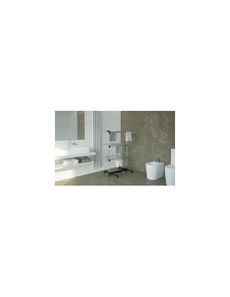 Stendibiancheria verticale, 3 piani, 40 metri, modulabile, acciaio e alluminio, silver, Colombo