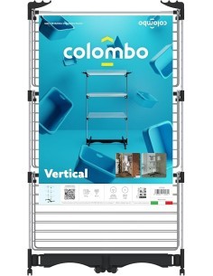 Stendibiancheria verticale, 3 piani, 40 metri, modulabile, acciaio e alluminio, silver, Colombo