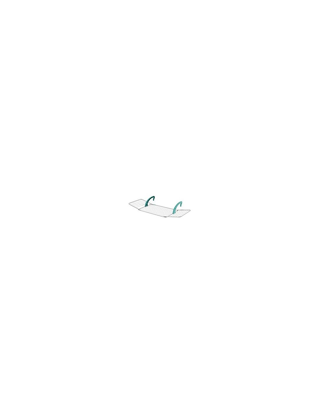 Stendibiancheria da balcone, 107x55x2,5 cm, acciaio e plastica, colore verde acqua
