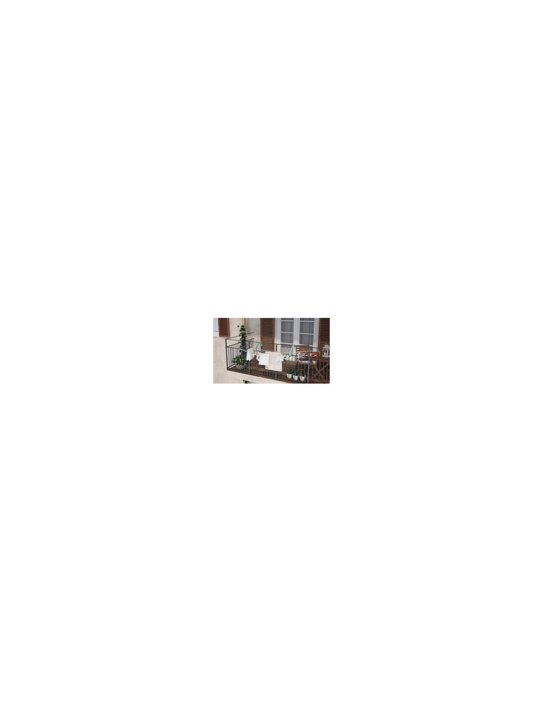 Stendibiancheria da balcone, 107x55x2,5 cm, acciaio e plastica, colore verde acqua