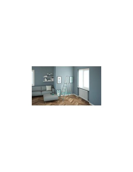 Scala alluminio, 7 gradini, portata 150 kg, maniglione, piattaforma ampia, 53x124x212 cm, Colombo S107A07W