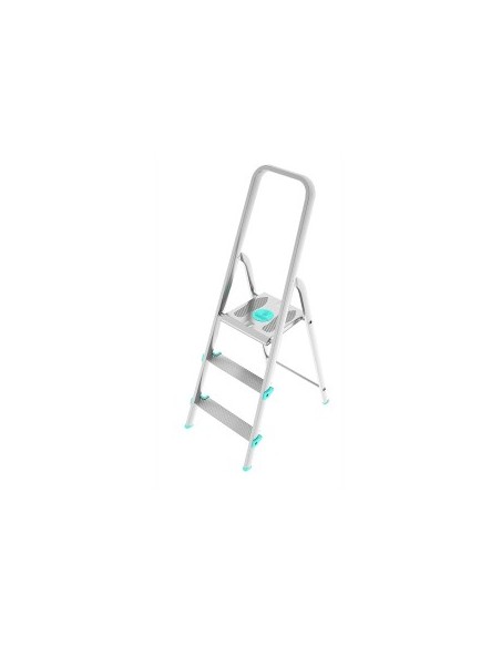 Scala alluminio, 7 gradini, portata 150 kg, maniglione, piattaforma ampia, 53x124x212 cm, Colombo S107A07W