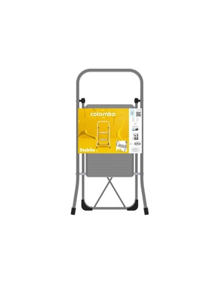 Sgabello Stabilo, 2 gradini, acciaio verniciato, 30x20 cm gradini, portata 150 kg, 46 cm altezza