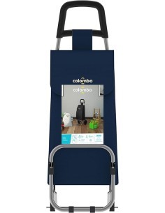 Colombo ROLLY carrello porta spesa, acciaio, blu, sacca impermeabile, 40 litri, 25 kg