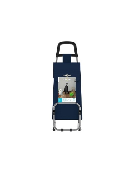 Colombo ROLLY carrello porta spesa, acciaio, blu, sacca impermeabile, 40 litri, 25 kg