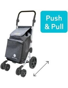 Carrello spesa TROLL, alluminio, borsa 60 litri, manubrio regolabile, sistema 6 ruote