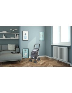 Carrello spesa TROLL, alluminio, borsa 60 litri, manubrio regolabile, sistema 6 ruote