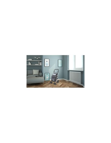 Carrello spesa TROLL, alluminio, borsa 60 litri, manubrio regolabile, sistema 6 ruote