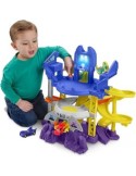 FISHER-PRICE DC BATWHEELS, BATCAVERNA, LANCIA E SFRECCIA, PLAYSET PISTA, 3 PIANI, LUCI, SUONI, 2 MACCHININE, 3+ ANNI