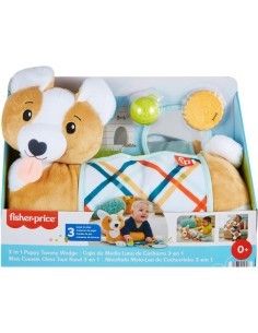 FISHER-PRICE, CUSCINO CORGI TUMMY TIME, 3 IN 1, SOSTIENE BAMBINO, SPECCHIETTO, SONAGLINO, SENZA BPA, HJW10