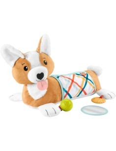 FISHER-PRICE, CUSCINO CORGI TUMMY TIME, 3 IN 1, SOSTIENE BAMBINO, SPECCHIETTO, SONAGLINO, SENZA BPA, HJW10