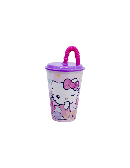 HELLO KITTY BICCHIERE 430ML CON CANNUCCIA