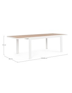 Tavolo Bizzotto allungabile alluminio 160-240 - 0663191 | TreG Ingrosso