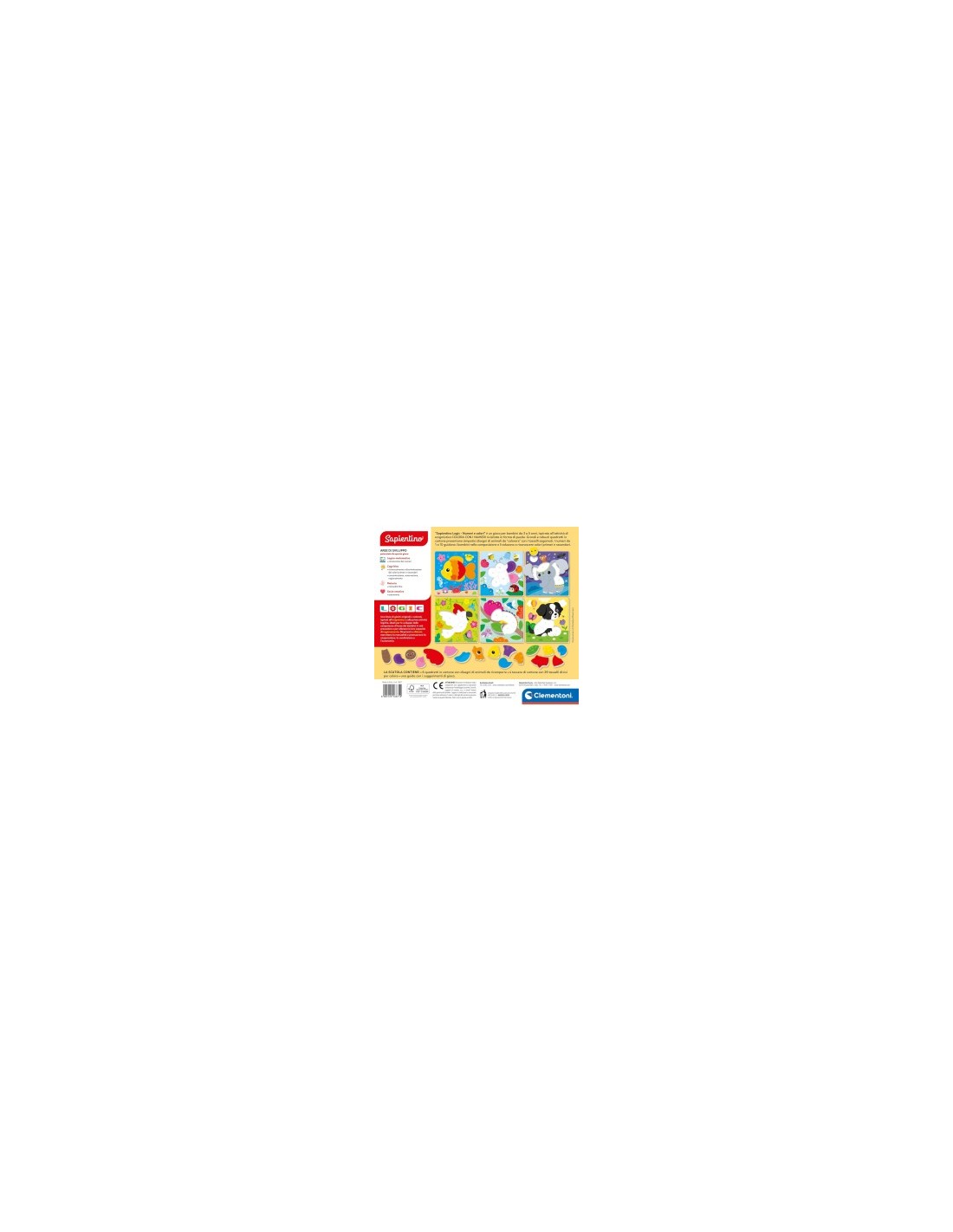 Clementoni Sapientino Logic Numeri e Colori – Gioco Educativo 3-5 Anni con Puzzle e Tessere