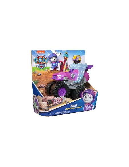 PAW Patrol Rescue Wheels Monster Truck di Roxi con Ariete Trasformabile e Personaggio
