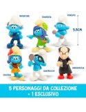Set 6 Personaggi Puffi da 5,5 cm con Gargamella Esclusivo Ispirati al Nuovo Film