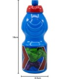 BORRACCIA IN PLASTICA SPORTIVA 400MLAVENGERS, SUPEREROI, CM. 18x6, 5 PER SCUOLA, BAMBINI