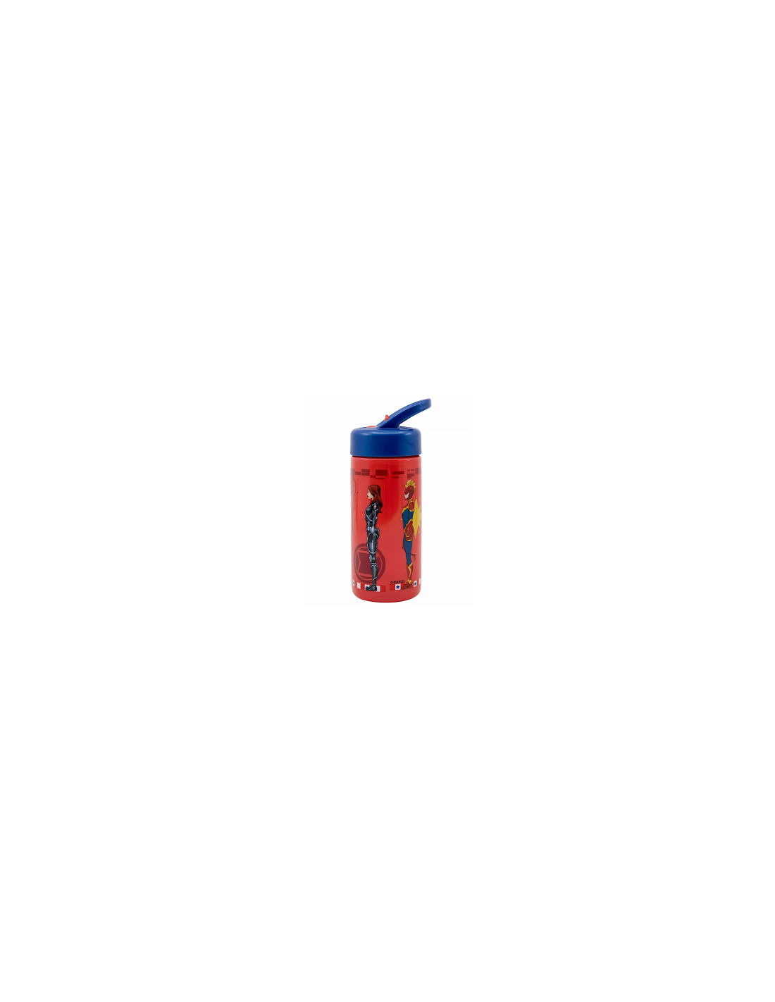 BORRACCIA IN PP 420ML CON CANNUCCIA AVENGERS 17, 8X7, 4 CM PER SCUOLA, BAMBINI