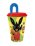 BICCHIERE IN PLASTICA 430ML CON CANNUCCIA BING