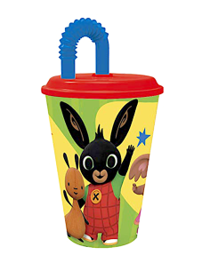 BICCHIERE IN PLASTICA 430ML CON CANNUCCIA BING
