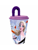 BICCHIERE 430ML FROZEN CON COPERCHIO E CANNUCCIA, PER BAMBINI
