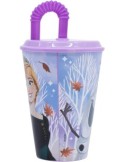 BICCHIERE 430ML FROZEN CON COPERCHIO E CANNUCCIA, PER BAMBINI
