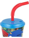 BICCHIERE 430ML SONIC IN PLASTICA CON CANNUCCIA E COPERCHIO, PER BAMBINI